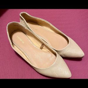 Used Express Beige Flats Size 7.5